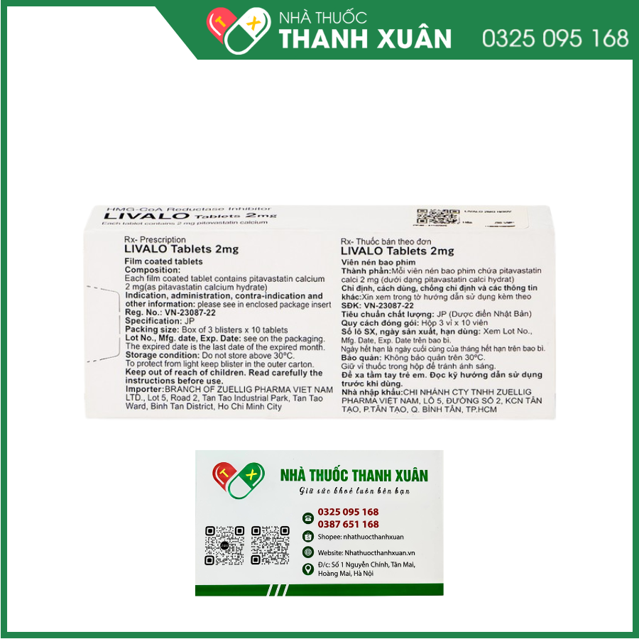 Livalo Tablets 2mg trị rối loạn lipid máu
